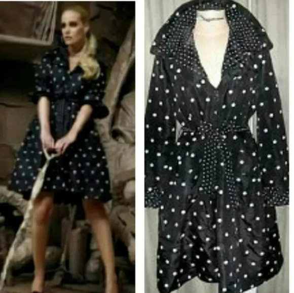 Samuel Dong Jackets & Blazers - Samuel Dong Designer Polka-dot Dot Trench Coat